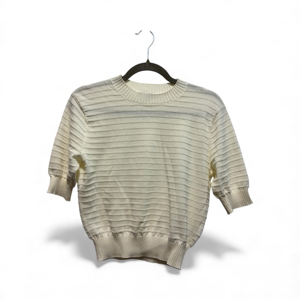 Madewell Women's Ivory Textural Stitch Lightweight Sweater Size‎ Small